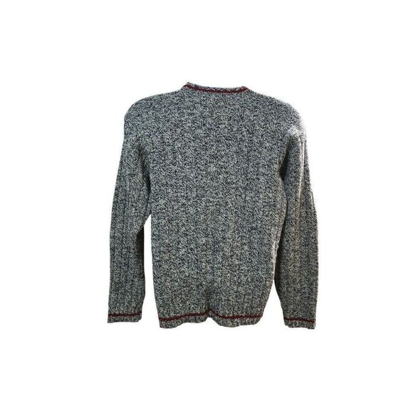 Vintage Polo Sport Ralph Lauren Wool Sweater Black/White Cable Knit fisherman - Picture 3 of 8